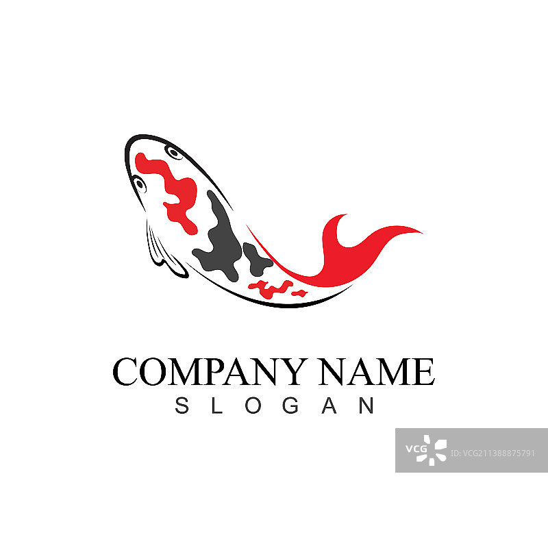 锦鲤鱼logo设计概念图片素材