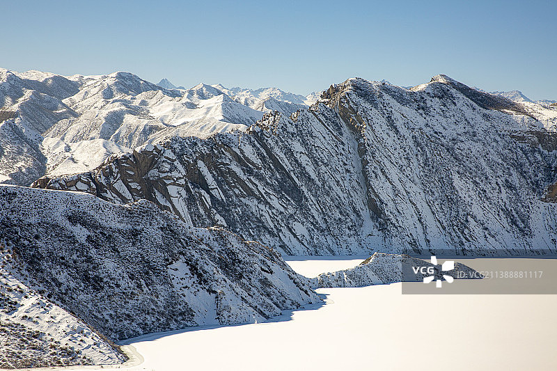 新疆石河子北湖公园大泉沟冬季全景图片素材