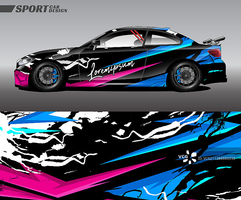 特殊纹理赛车贴膜设计图片素材