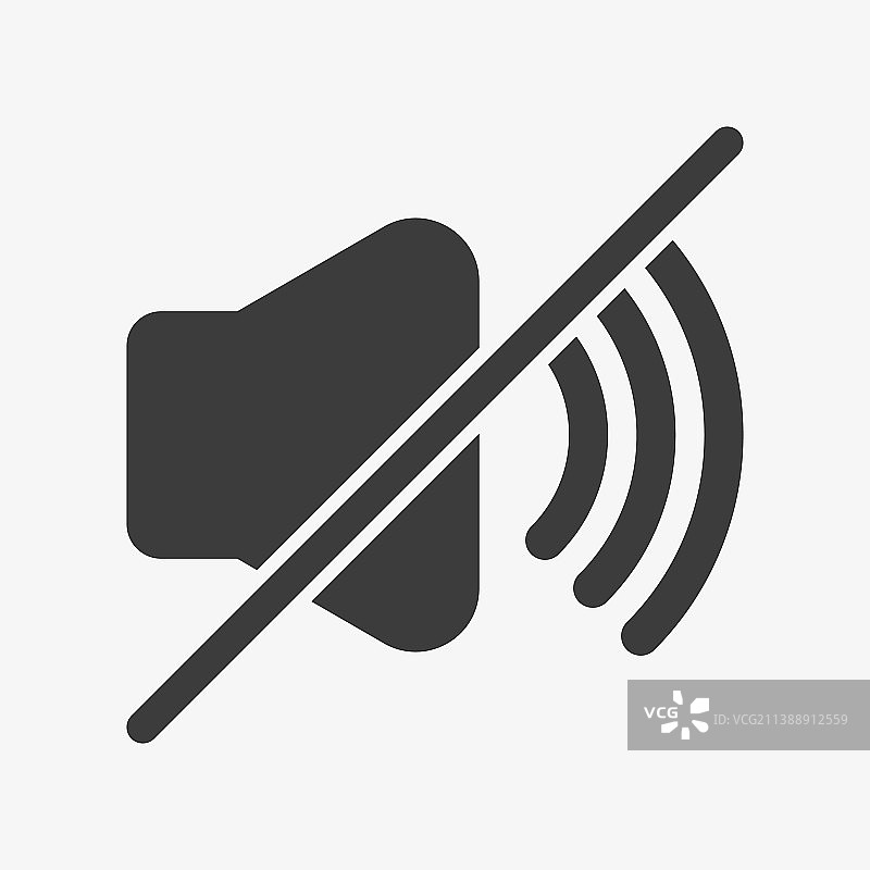 扬声器无声音标志的交叉图标图片素材