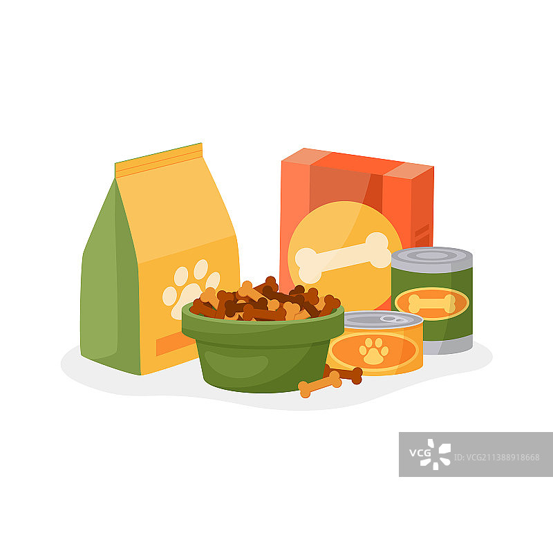 卡通宠物食品猫狗饲料包装设计图片素材