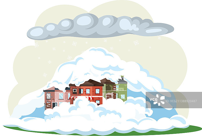 雪覆盖屋顶的房屋图片素材
