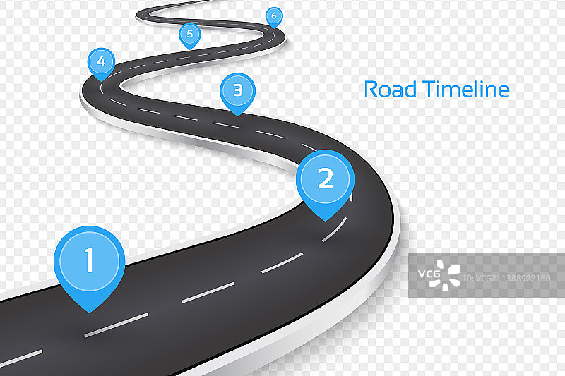 蜿蜒的3D道路概念图图片素材