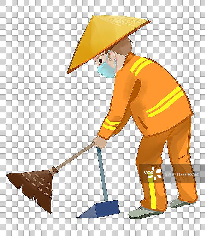环卫工人扫地图片素材