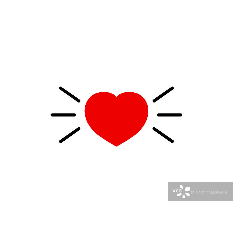 白色红心上的点赞图标图片素材