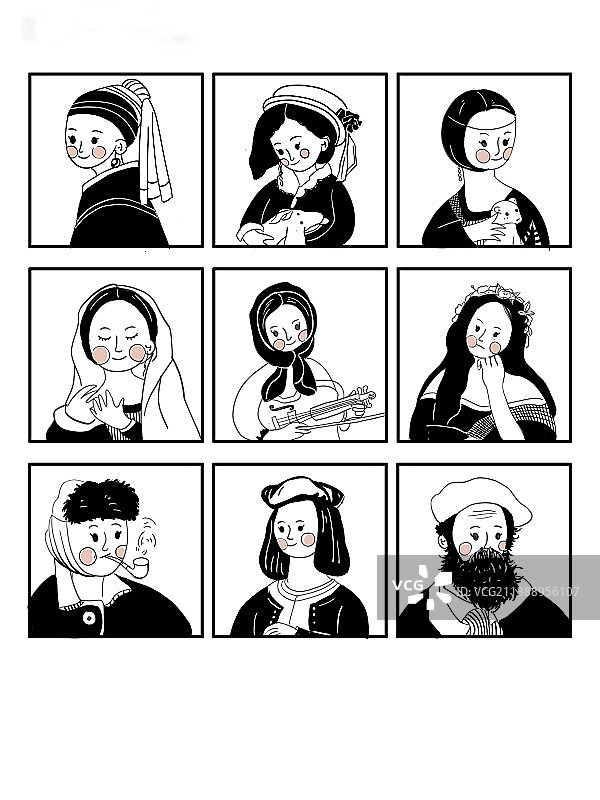 名人可爱插画图片素材