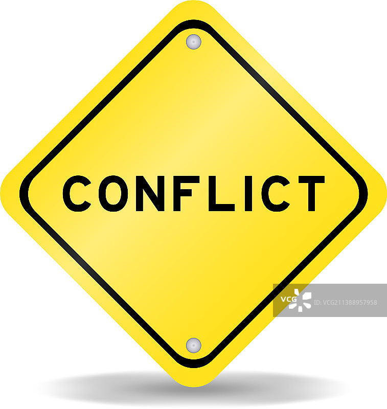 黄色文字交通标志图片素材