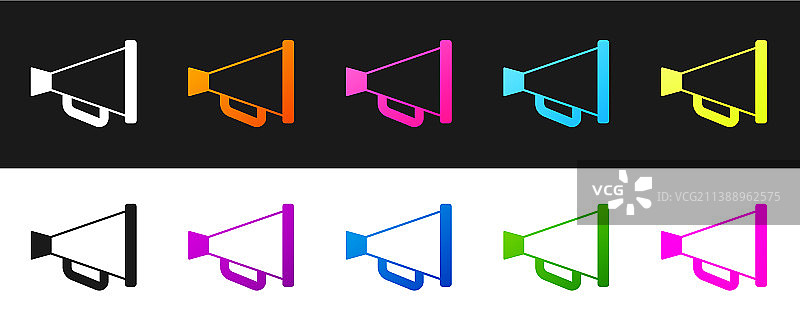 黑白背景上的扩音器图标图片素材