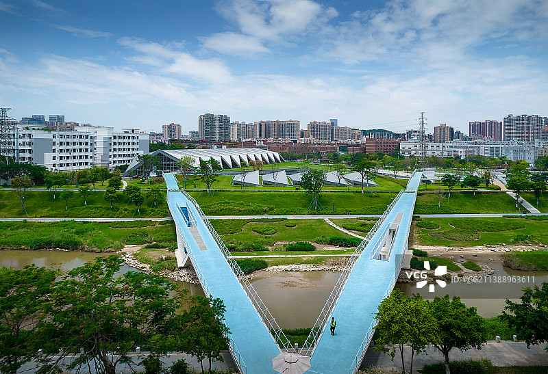 深圳光明左岸科技公园航拍景观图片素材