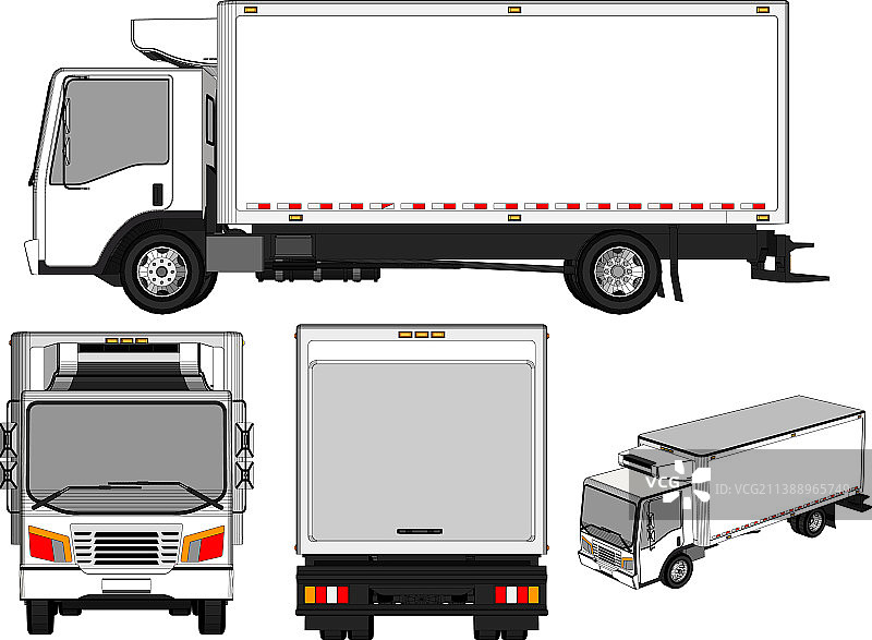 红色半挂卡车模型图片素材