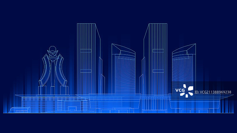 泰安城市科技插画图片素材