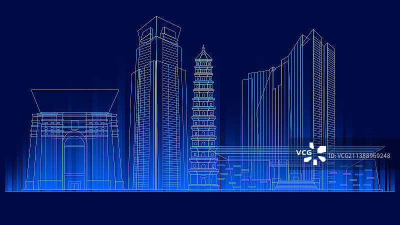 许昌城市科技插画图片素材