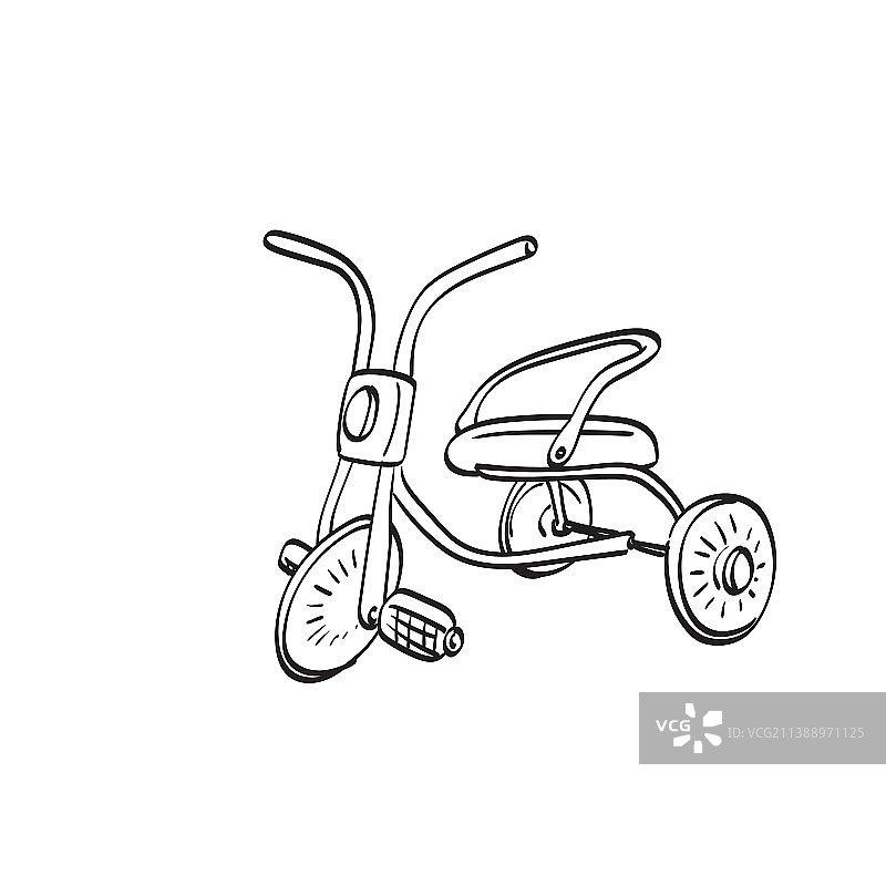 手绘儿童三轮车图片素材
