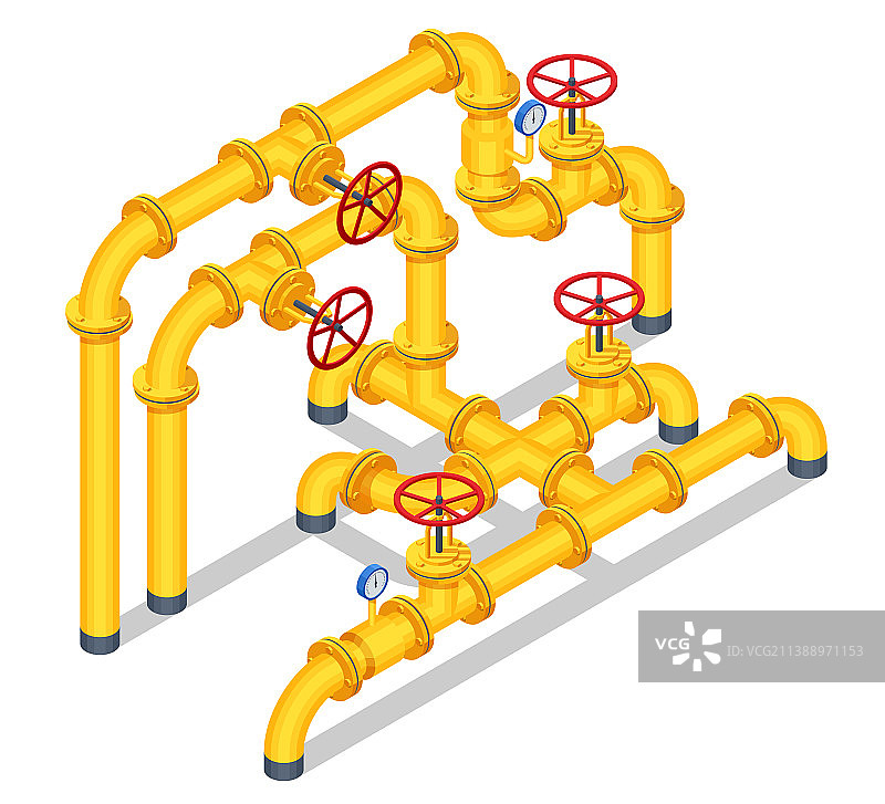 2.5D阀门和管道图片素材