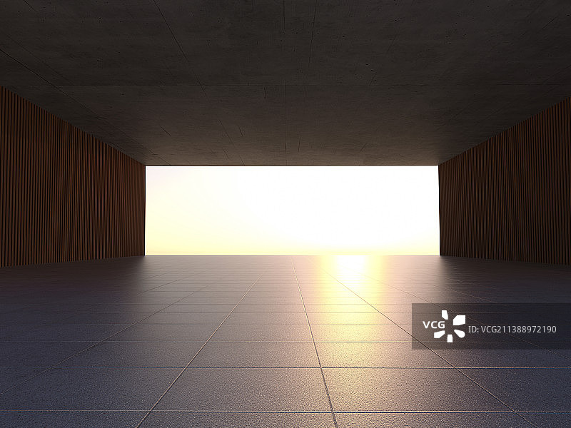 混凝土建筑与建筑停车场图片素材