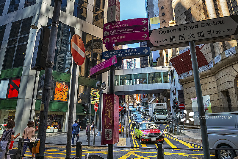 香港街头路标街道车辆旅游景观壁纸图片素材