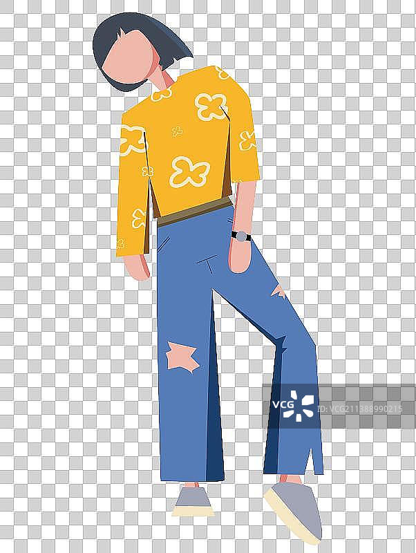 扁平人物情绪版图片素材