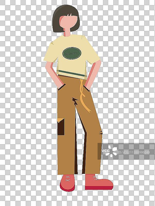 扁平人物情绪版图片素材