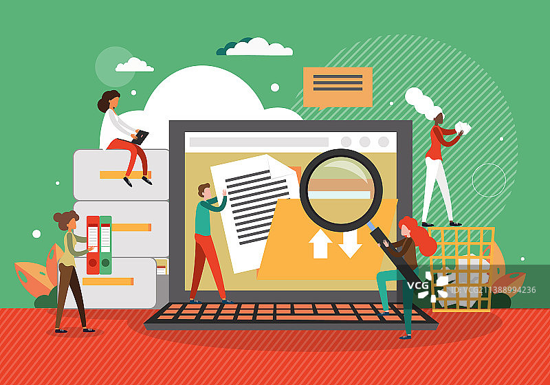 办公室人员创建并保存文件图片素材