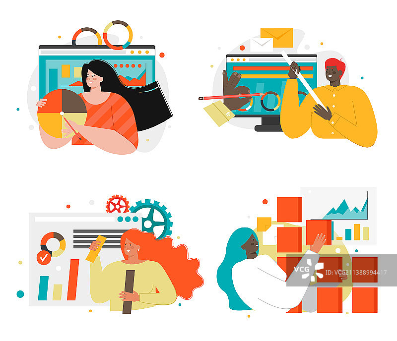 网页开发人员卡通人物合集图片素材