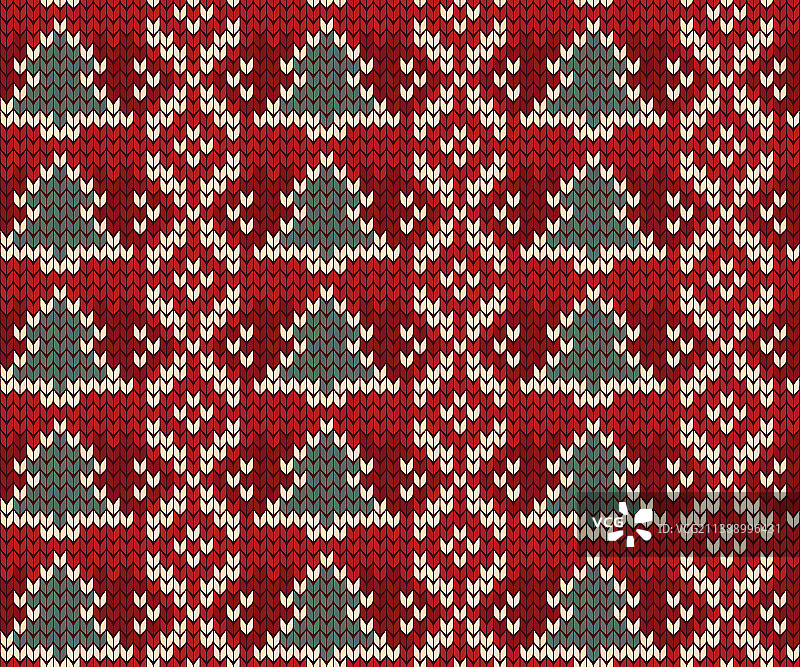针织圣诞树无缝羊毛图案图片素材