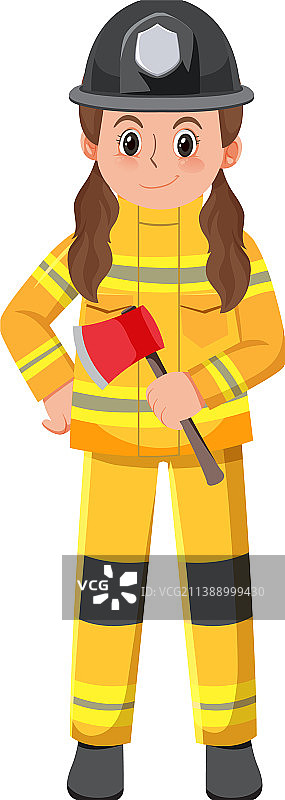 白色背景上的消防员卡通人物图片素材