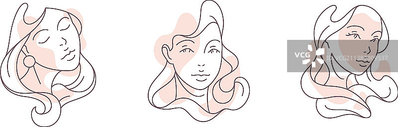 手绘抽象极简女性素材图片素材