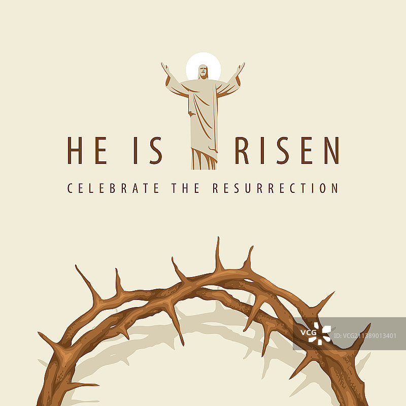 带有耶稣和荆棘冠冕的宗教banner图片素材