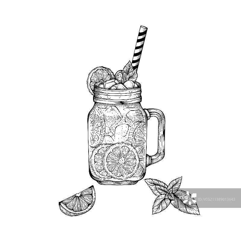 黑色雕刻水果茶健康饮品图案图片素材