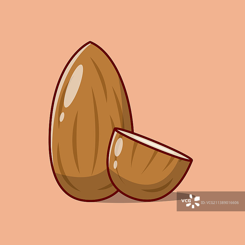 扁平卡通风杏仁图片素材