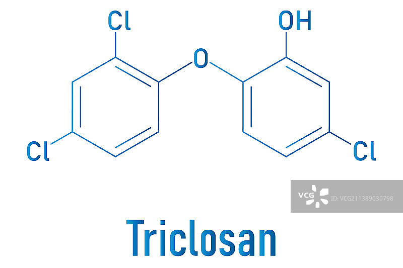 三氯生抗菌分子骨骼式图片素材
