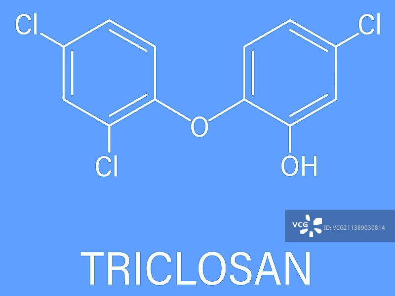 三氯生抗菌分子骨骼式图片素材
