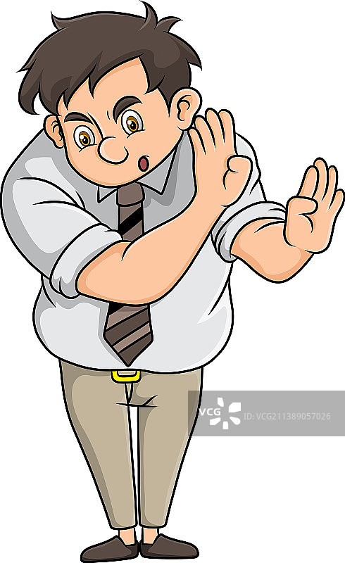 员工拒绝并用手拒绝图片素材