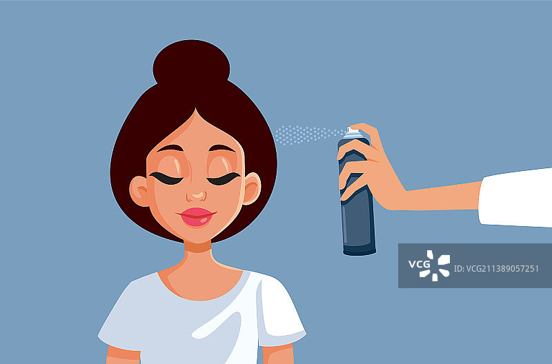 发型师用发胶固定发型图片素材