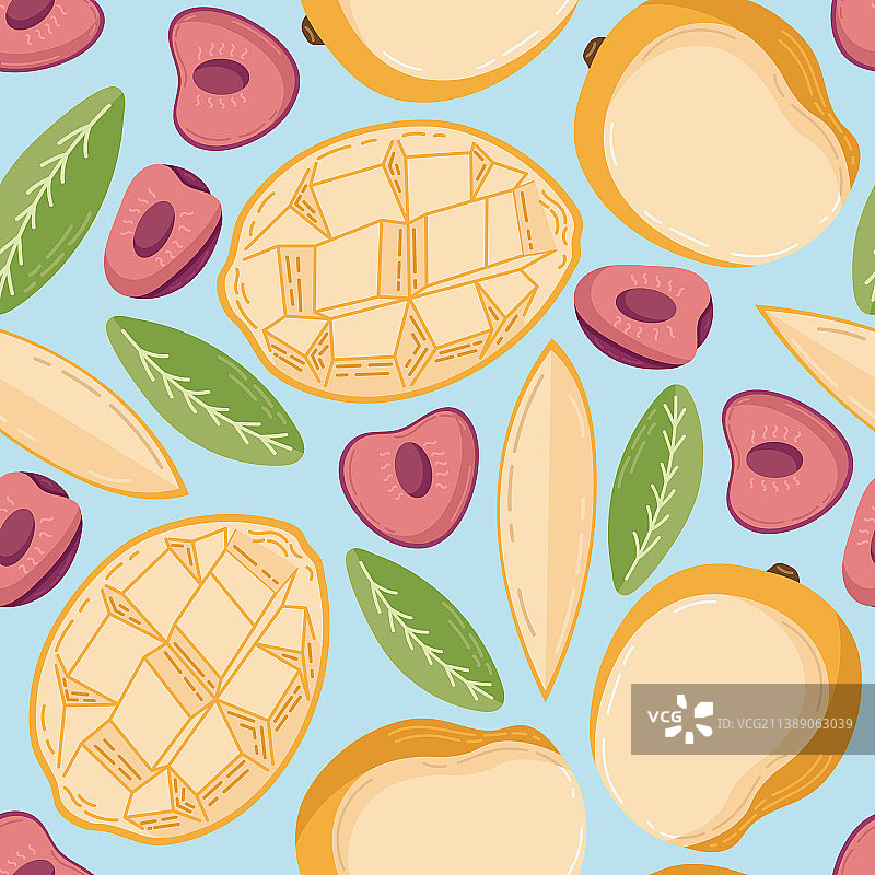 水果无缝图案纺织品背景图片素材