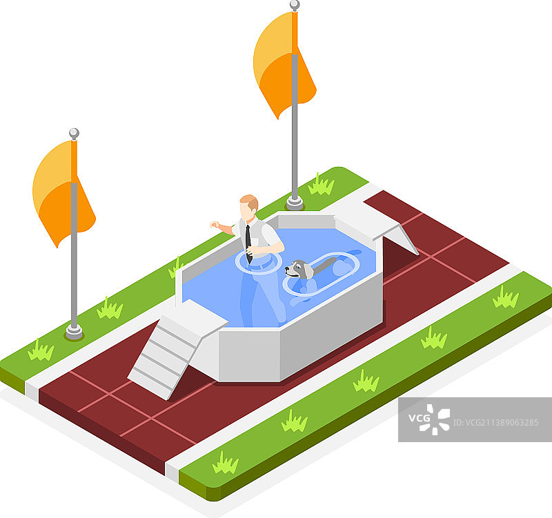 狗狗学校游泳池场景图片素材