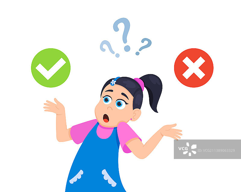 在对与错之间犹豫的女孩图片素材