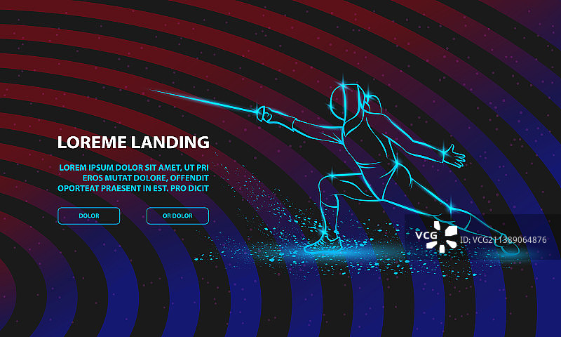 进攻姿势的女子击剑运动员图片素材