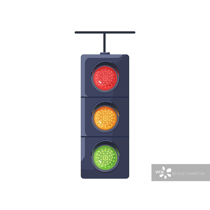 红黄绿信号亮起的交通灯图片素材