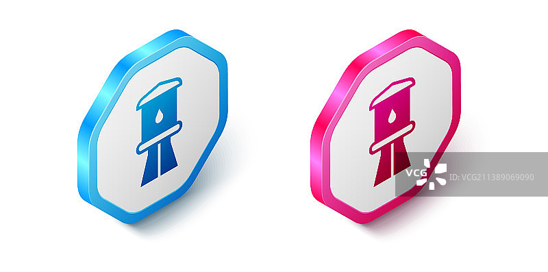 2.5D白色背景水塔图标图片素材