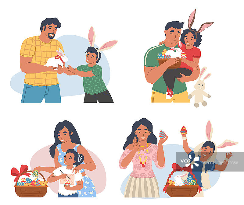 家庭复活节庆祝场景图片素材