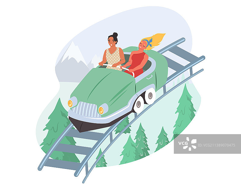 人物乘坐过山车图片素材