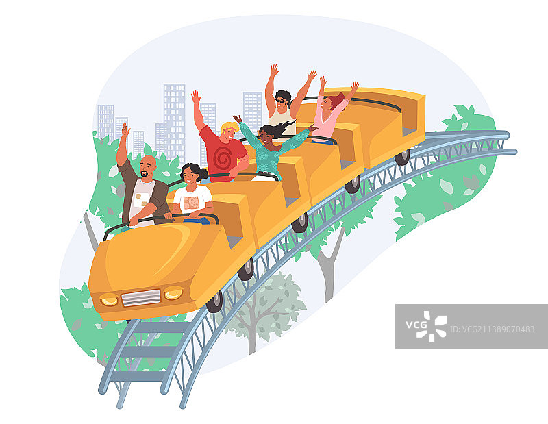 人物乘坐过山车图片素材