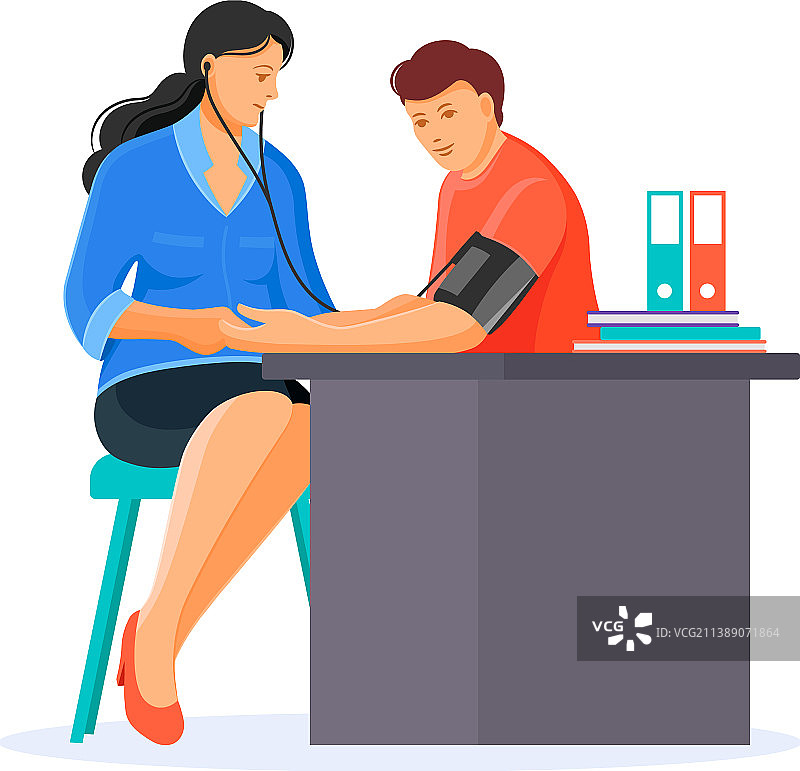 医生为病人量血压图片素材