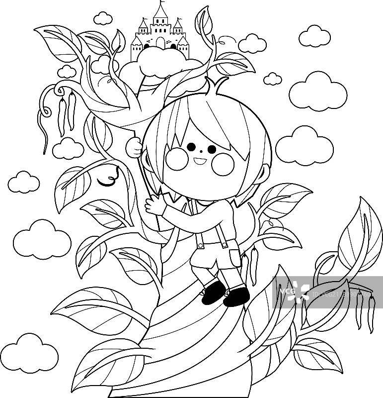 杰克爬上魔豆图片素材