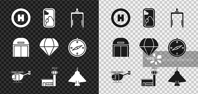 直升机停机坪飞机舷窗金属素材图片素材