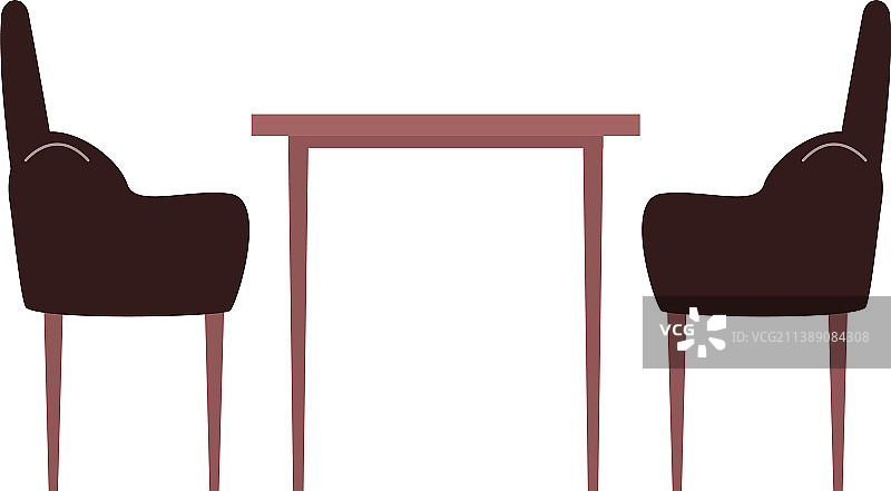 桌椅扁平风格彩色物体图片素材