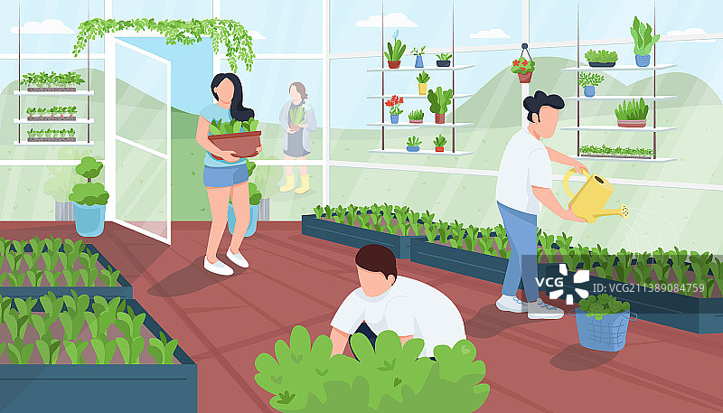 温室中的园丁图片素材