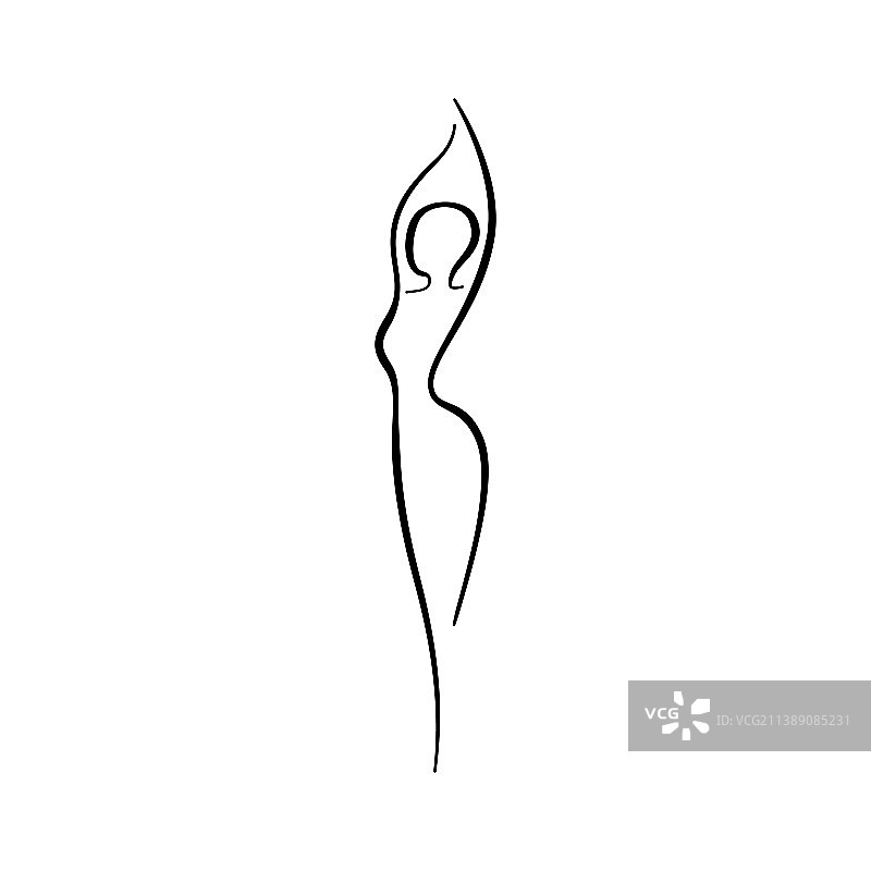 女性人体线条剪影图片素材
