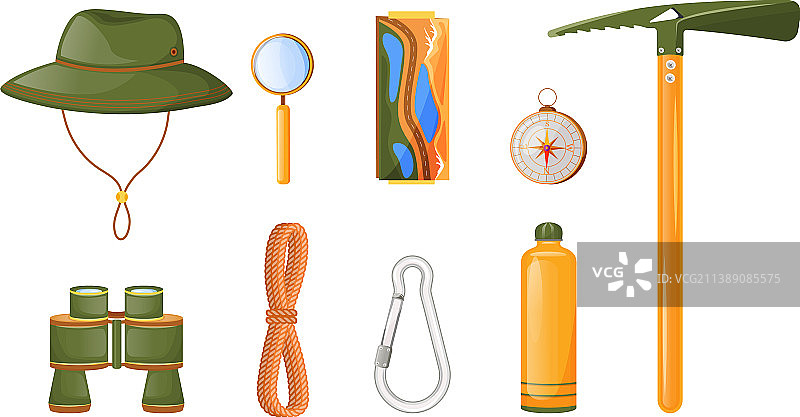 攀岩设备扁平风格物件图片素材